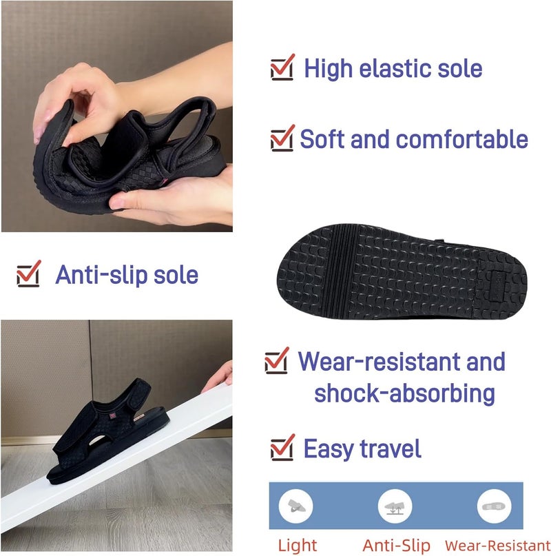 KUMUROETA Open Toe Diabetic Sandals for Men and Women,Widened Feet Arthritis Shoes,Edema Shoes,Adjustable Straps,Suitable for People with Diabetes and Swollen Feet - Image 3